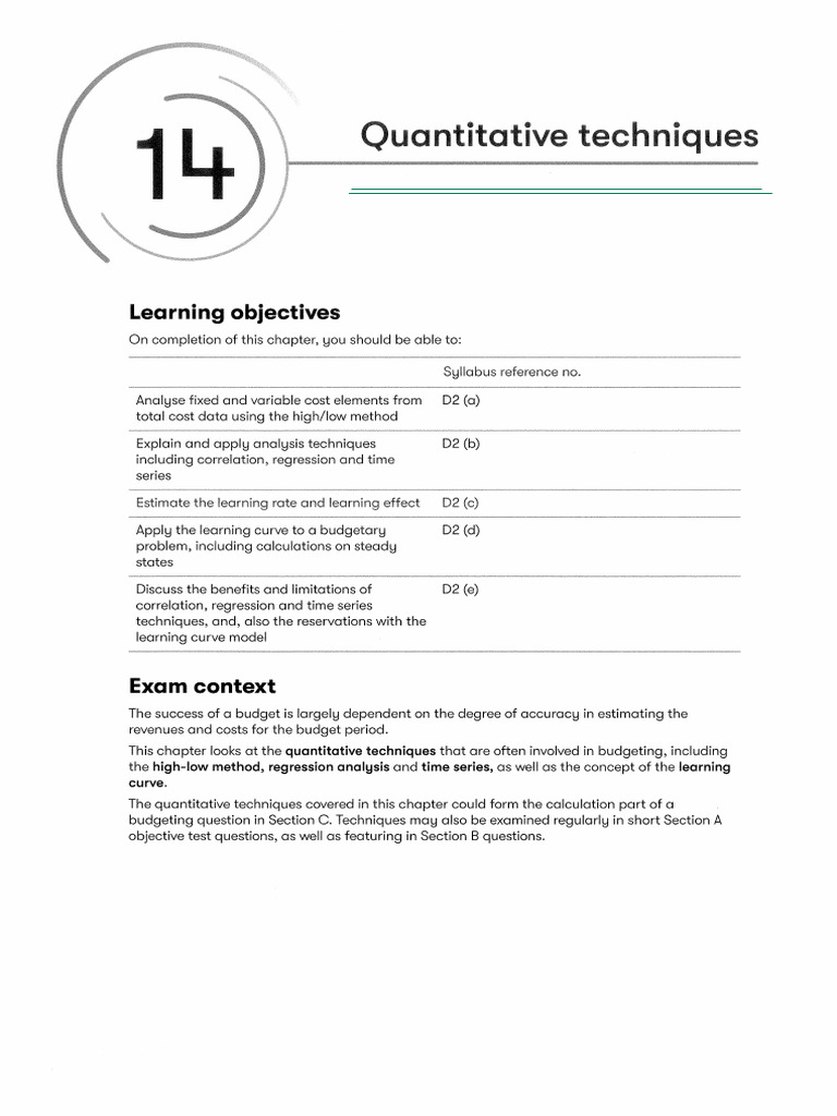 Cost Analysis and Regression Models | PDF