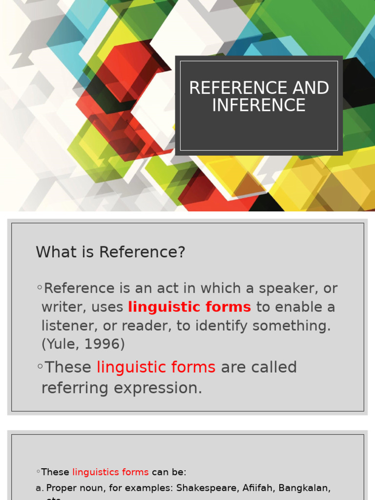 Understanding Reference and Inference | PDF | Pronoun | Noun