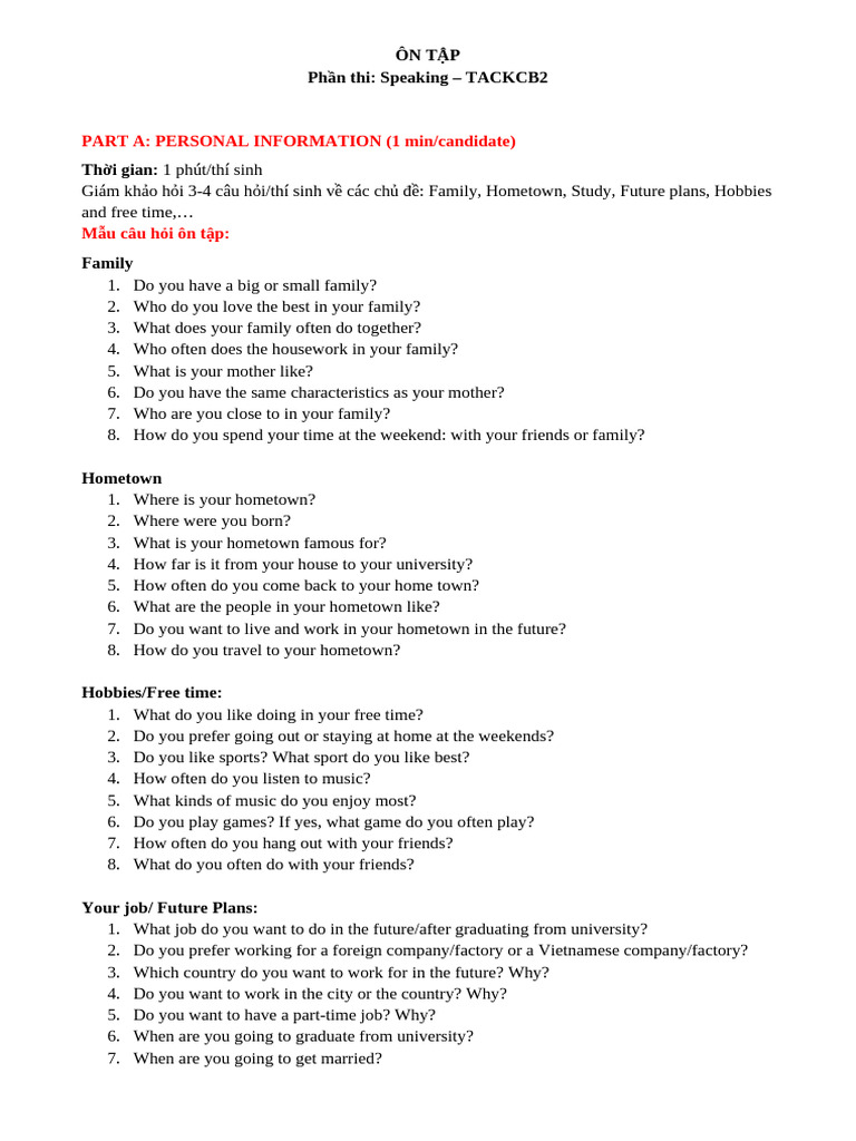 Speaking Exam Preparation Guide | PDF