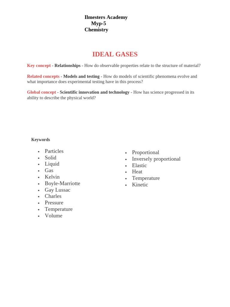 Ideal Gases and Kinetic Theory Explained | PDF | Gases | Temperature