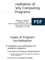 Accreditation of University Computing Programs