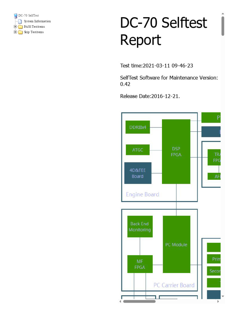 DC-70 SelfTest Report Summary | PDF