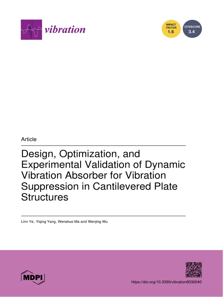 Dynamic Vibration Absorber Design for Plates | PDF | Mechanics