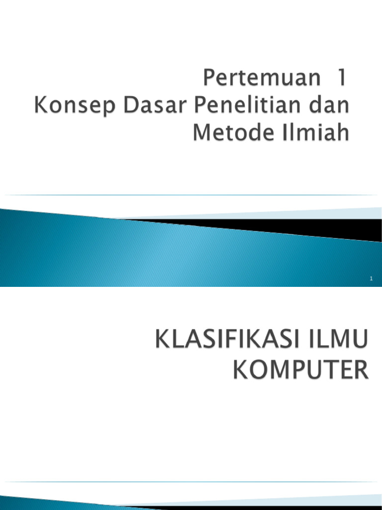 Metode Penelitian Pertemuan 1 | PDF