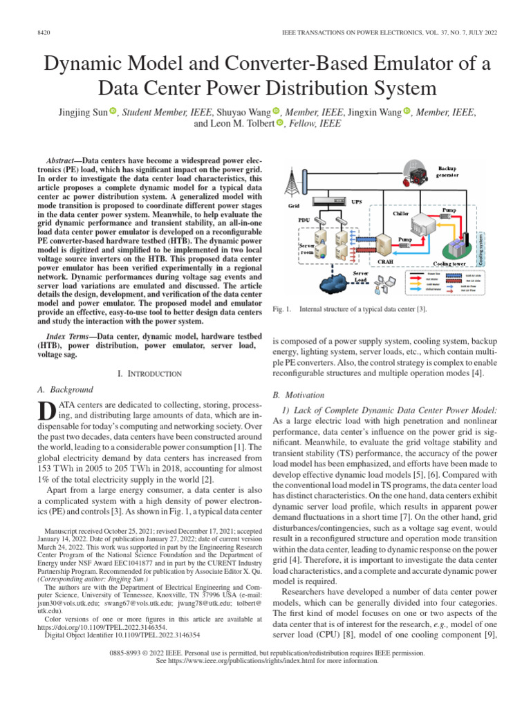 Data Center Power Model and Emulator | PDF | Power Supply | Direct Current