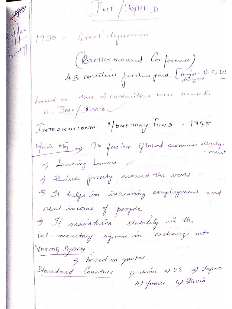 Imf and Ibrd Notes | PDF