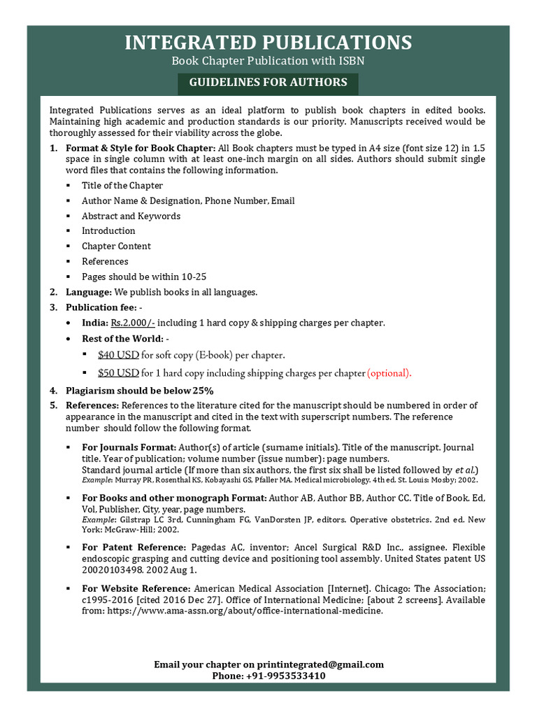 Book Chapter Guidelines | PDF | Books