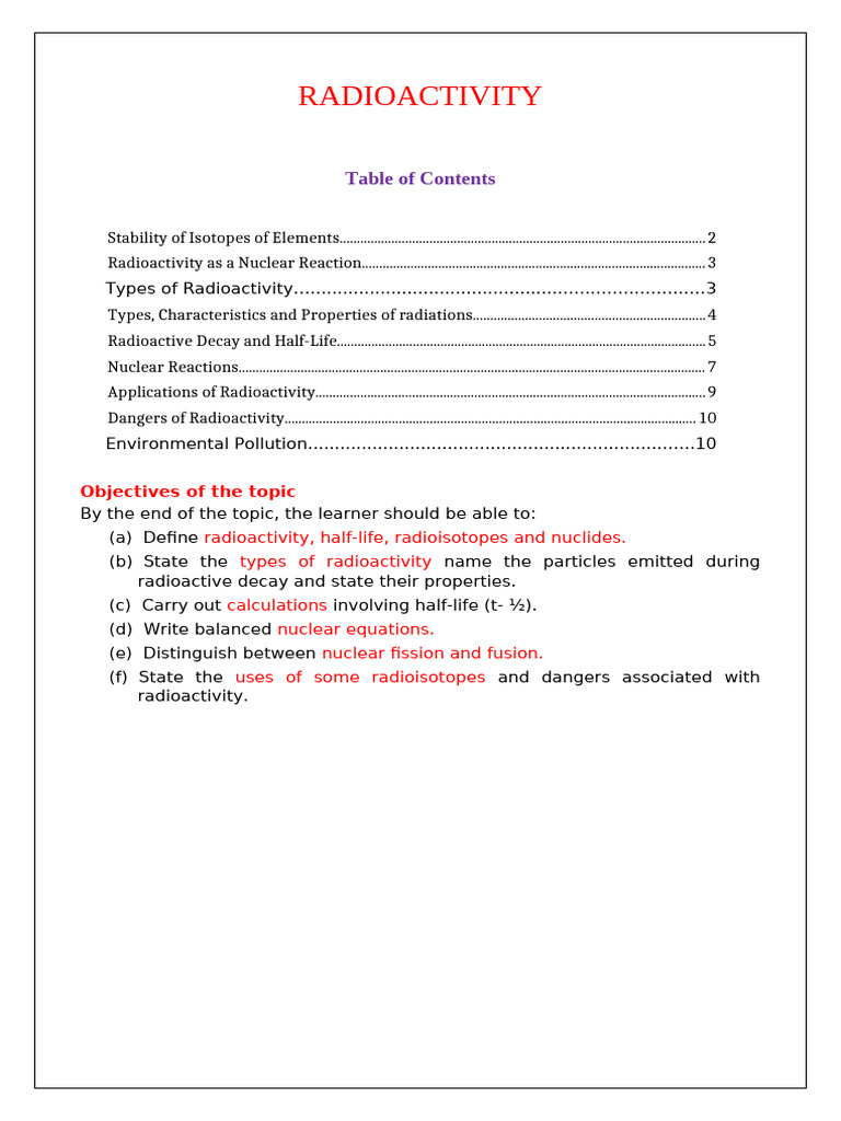 Understanding Radioactivity and Its Types | PDF | Radioactive Decay ...