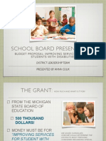 School Board Presentation: Budget Proposal: Improving Services For Our Students With Disabilities
