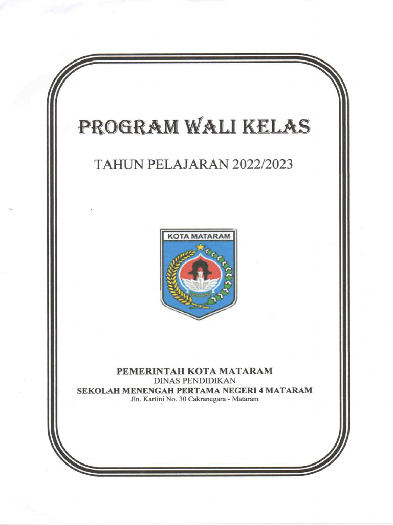Lap. Program Dan Bulanan Wali Kelas | PDF