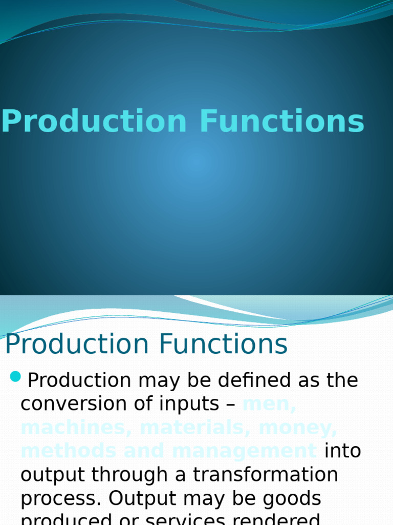 Understanding Production Functions and Systems | PDF | Lean ...