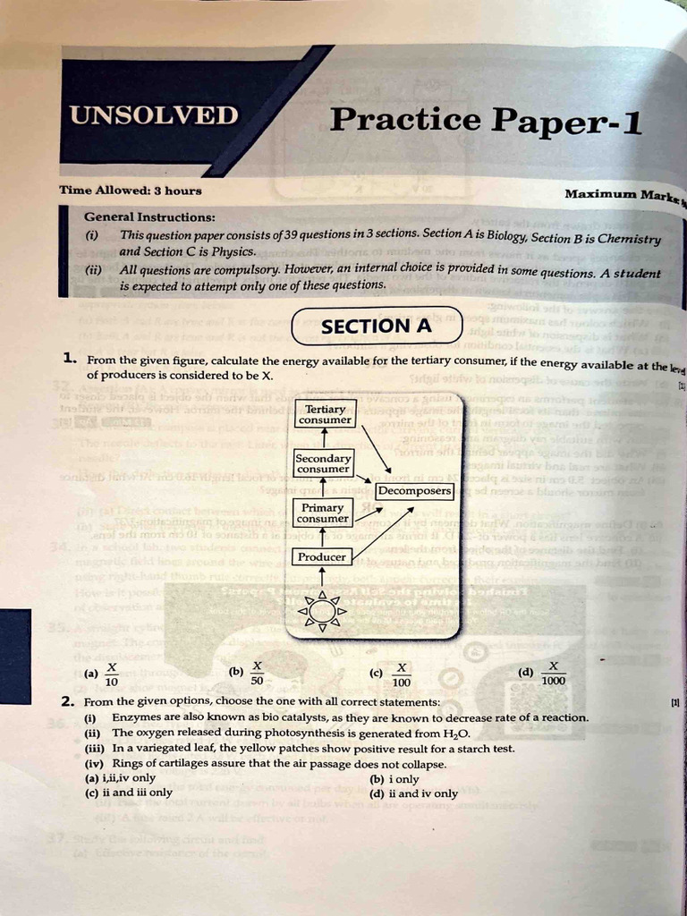 Practice Paper Science 1 | PDF