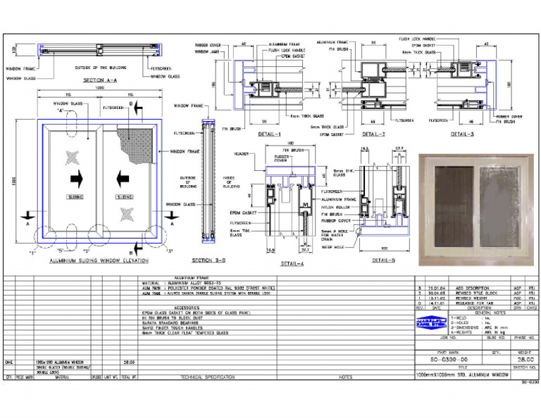 Aluminium Sliding Window Details | PDF