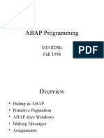 ABAP Programming: MINS298c Fall 1998