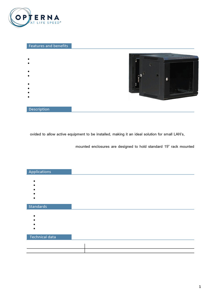 Double Section Wall Mount Cabinet Data Sheet | PDF