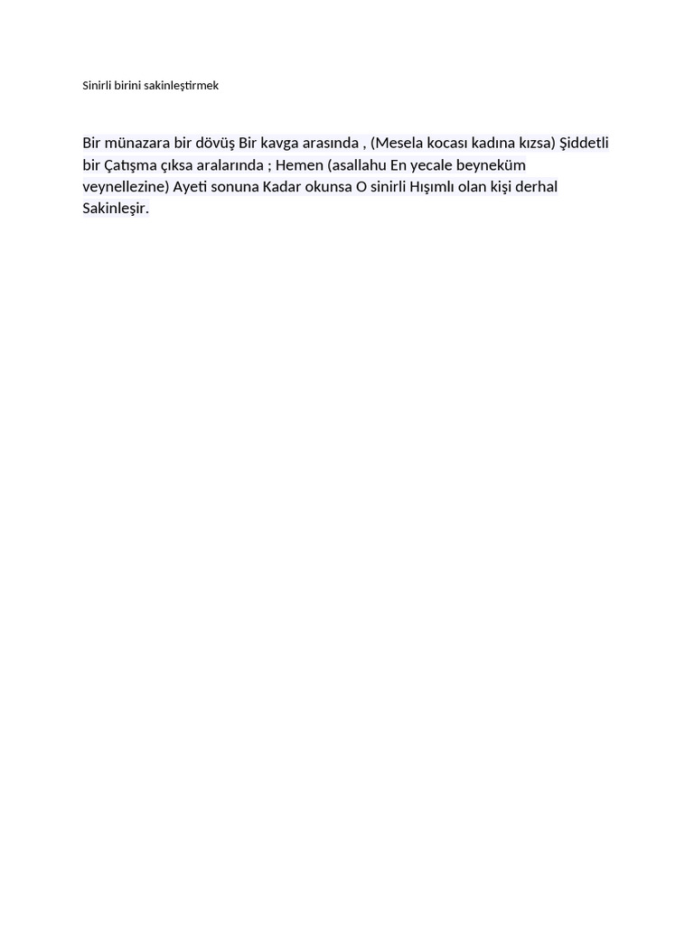 Sinirli Birini Sakinleştirmek | PDF