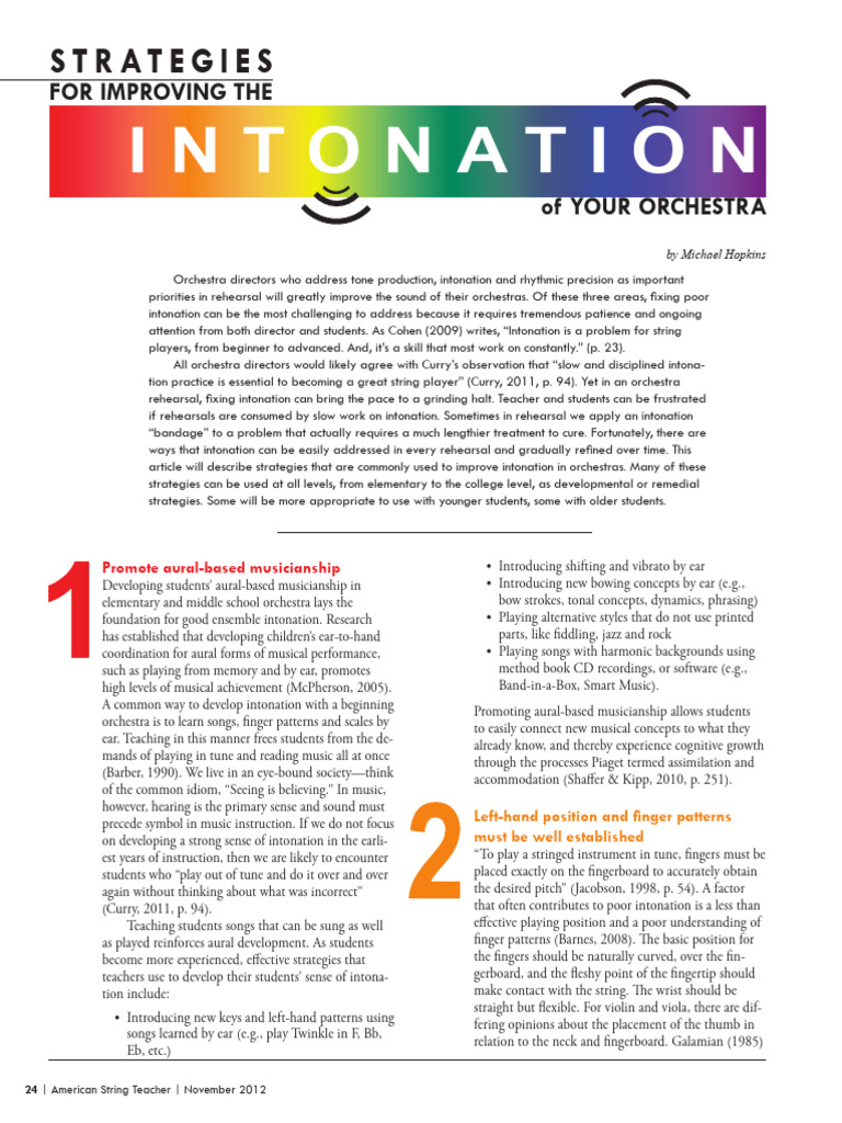 Strategies for Improving Orchestra Intonation | PDF | Double Bass | Violin