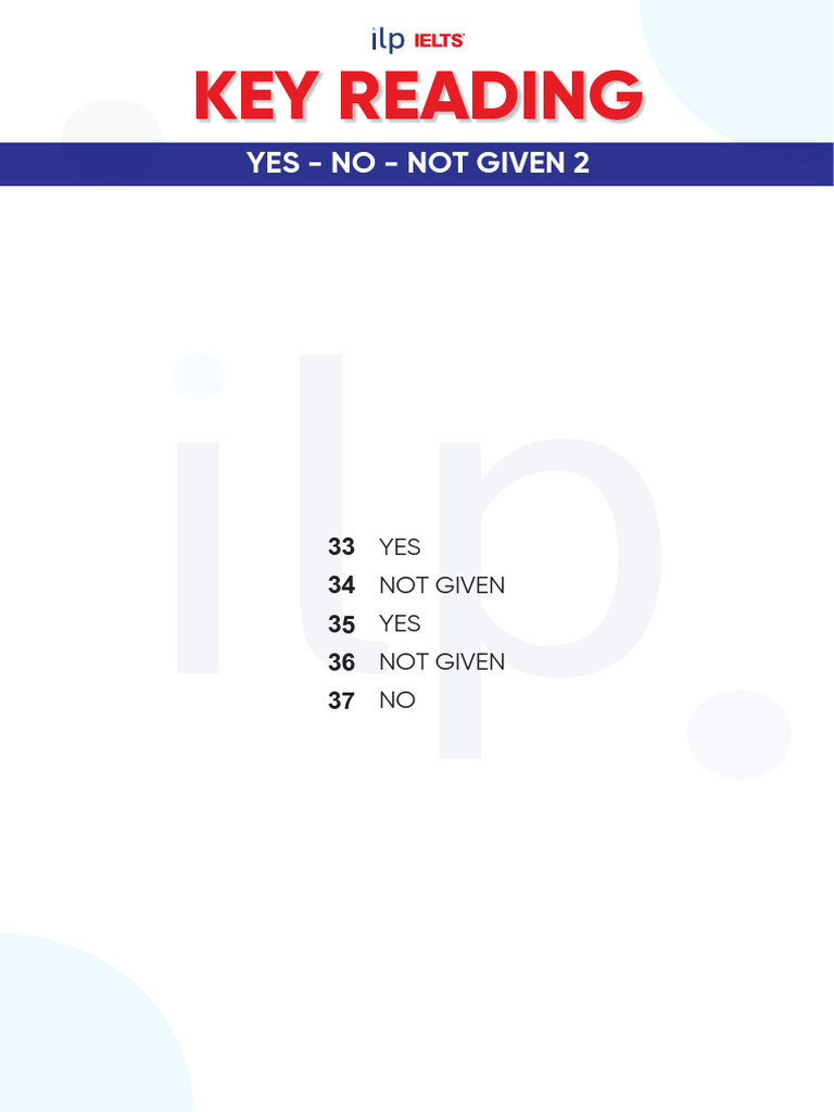 Key Yes - No - Not Given 2 (2) | PDF