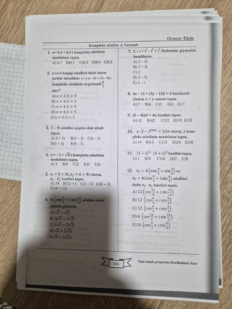 Complex Numbers Exercises | PDF