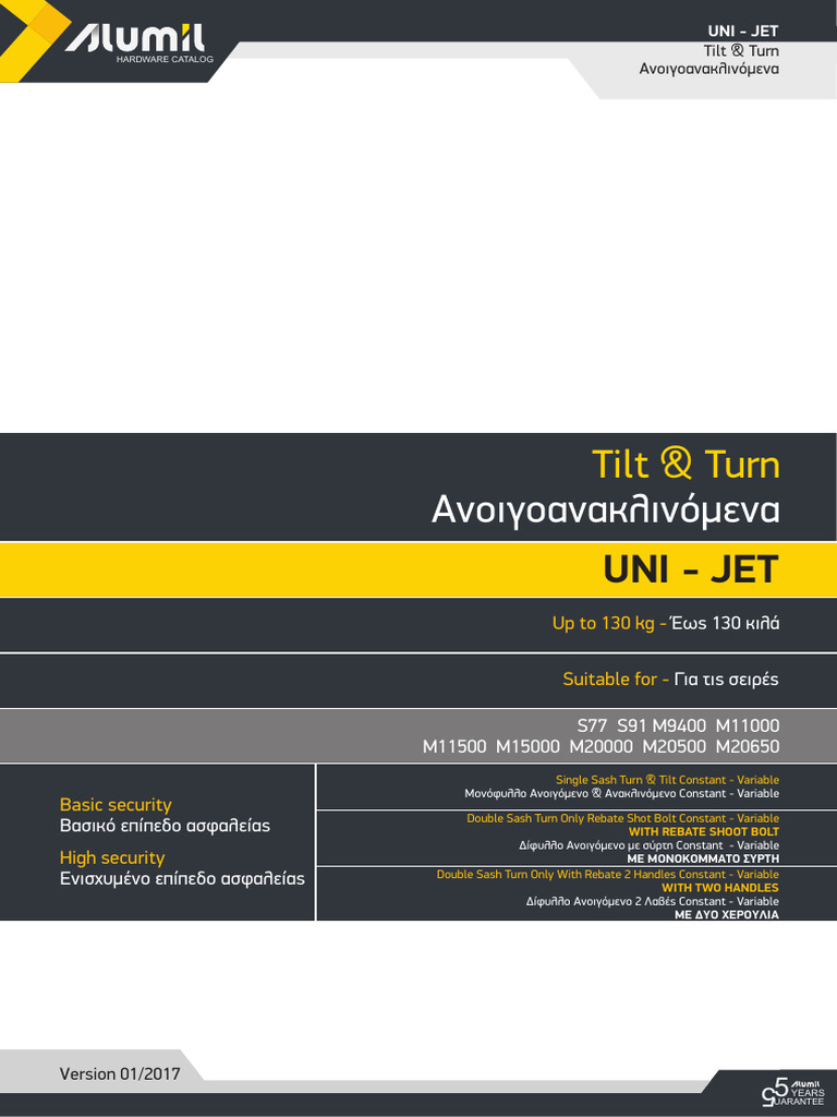GU-UNI-JET TILT AND TURN _01_2017 M9400 & M15000 | PDF