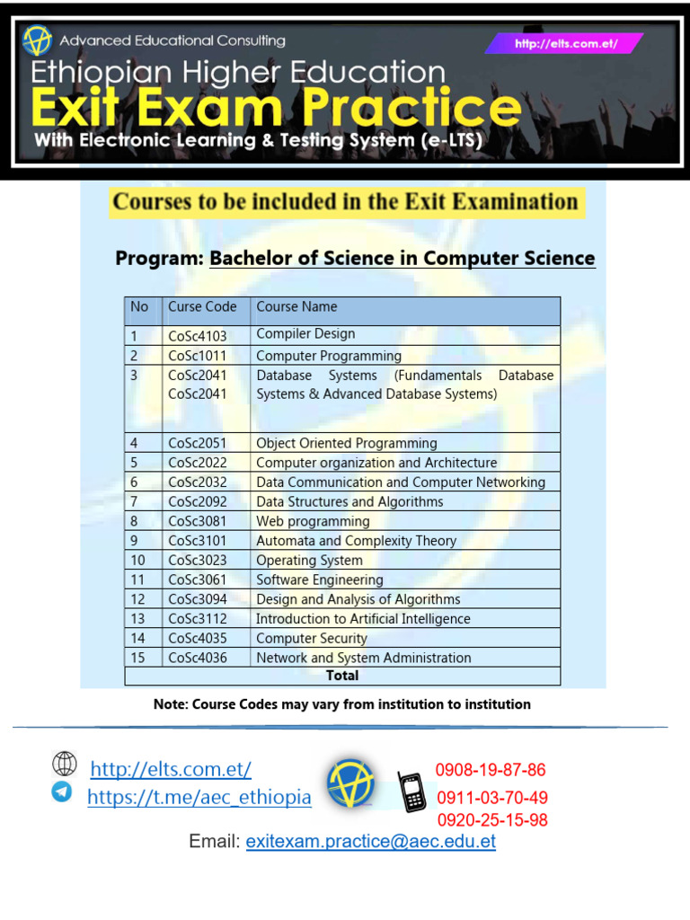 Bachelor of Science in Computer Science Courses | PDF