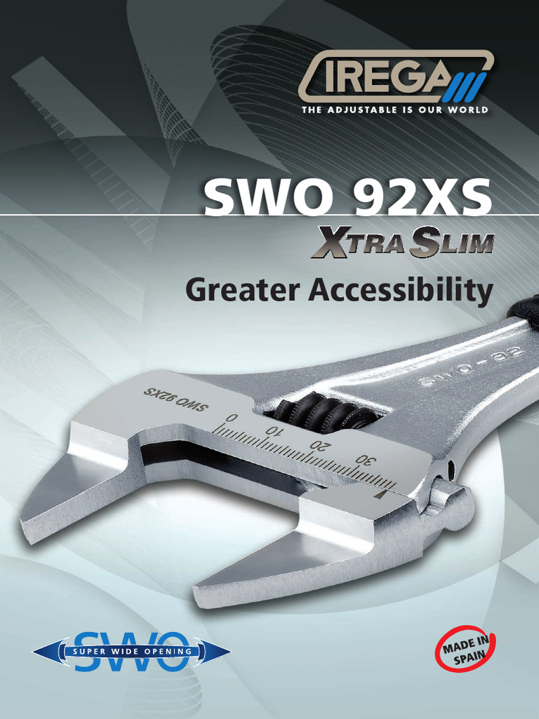 SWO 92XS Adjustable Wrench Features | PDF