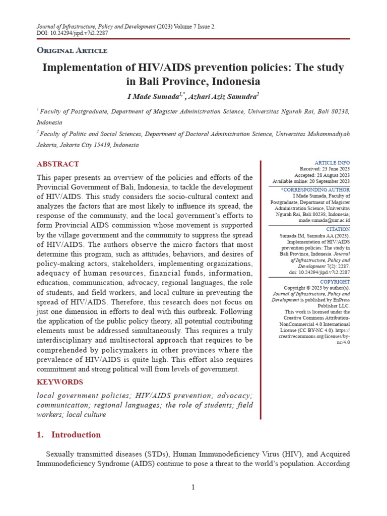 2287-9264-1-PB | PDF | Management Of Hiv/Aids | Hiv/Aids
