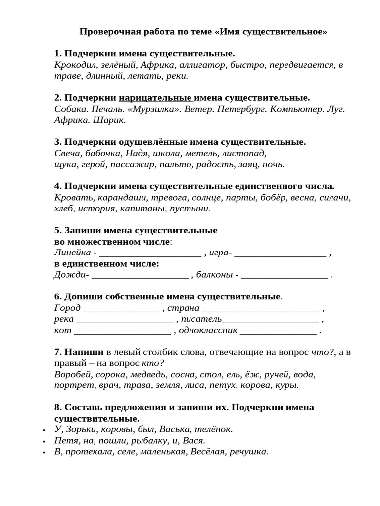 Proverochnaya Rabota Po Teme Chislo | PDF