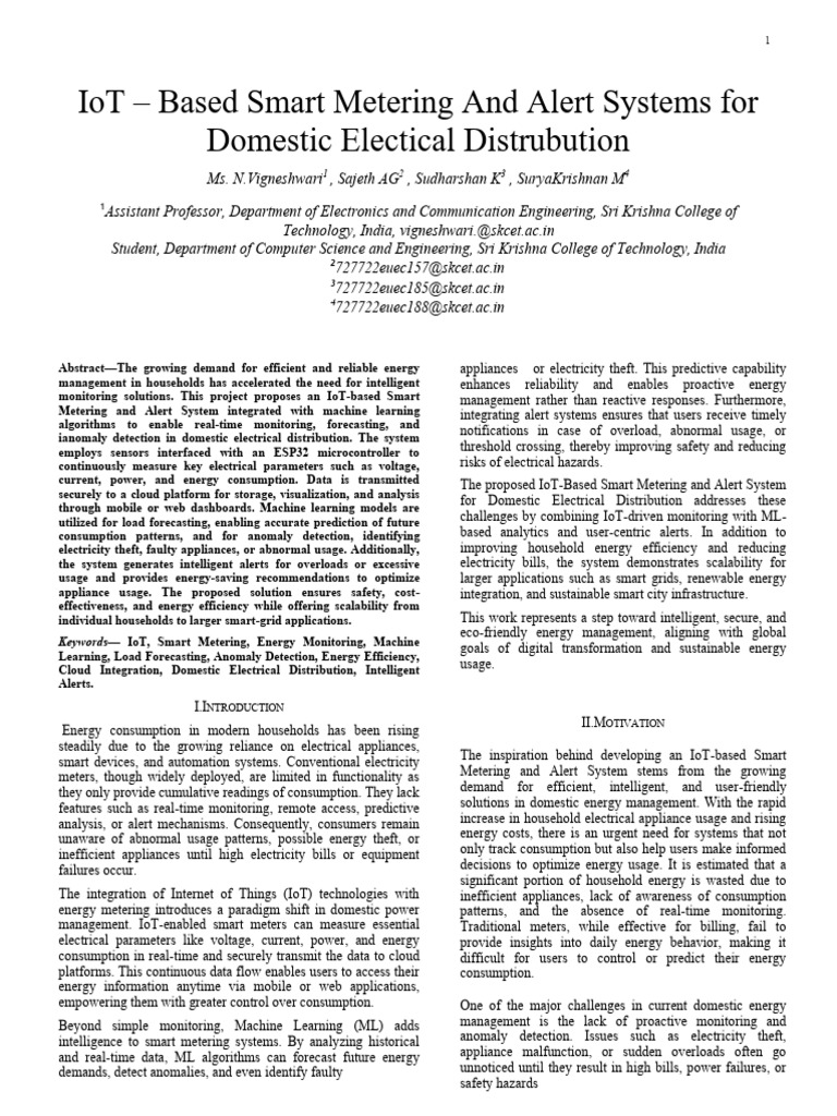 IoT Smart Metering for Home Energy Management | PDF | Internet Of ...
