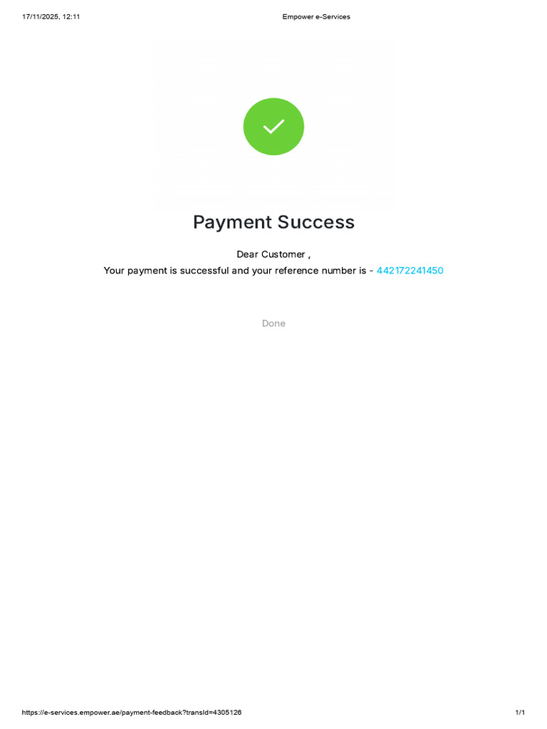 Payment Confirmation - Reference 442172241450 | PDF
