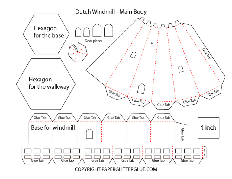 Dutch Windmill Craft Template | PDF