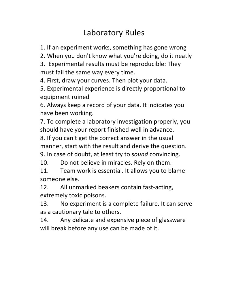 Laboratory Rules PDF