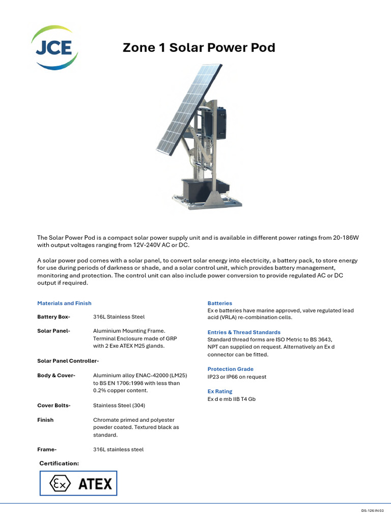 DS-126 - Zone 1 Solar Power Pod 03 | PDF | Solar Panel | Photovoltaics