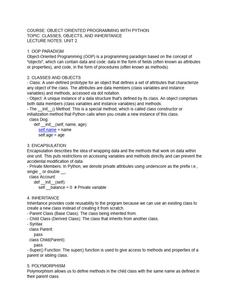 Classes, Objects, and Inheritance | PDF | Method (Computer Programming ...