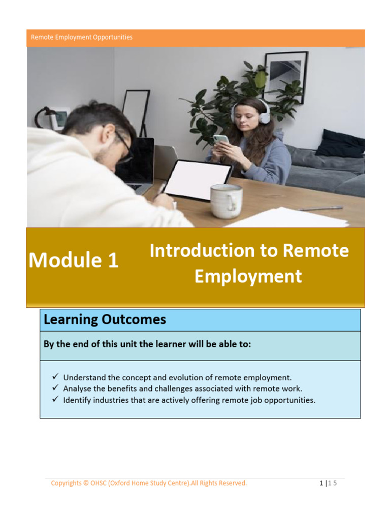 Introduction to Remote Employment | PDF | Employment | Employee Retention