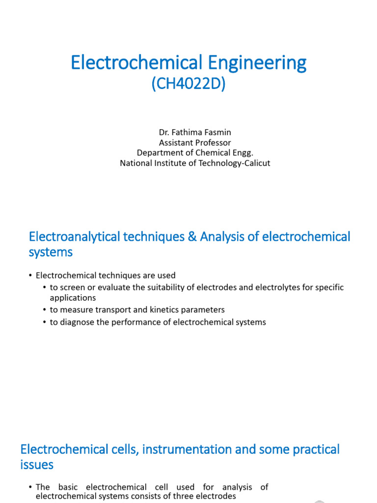 Electrochemical Techniques Overview | PDF | Electrical Impedance ...