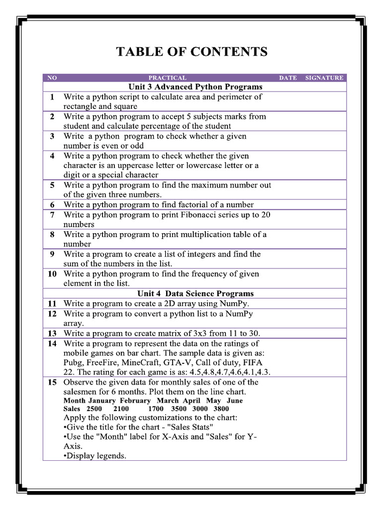 AI Practical File Class X | PDF