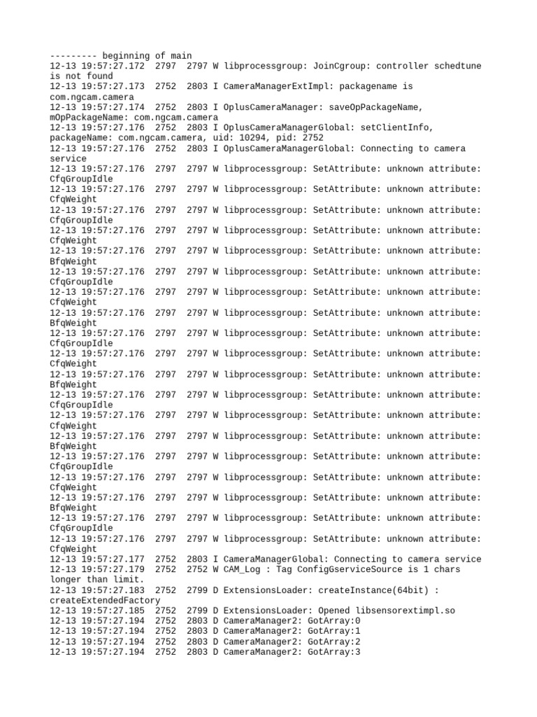 Camera Manager Log Insights | PDF | Computer Architecture | Operating ...