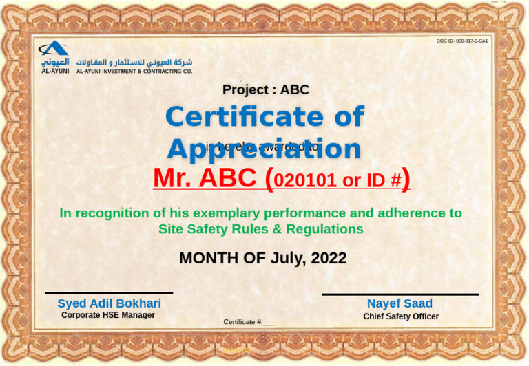 Certificate of Appreciation Format | PDF