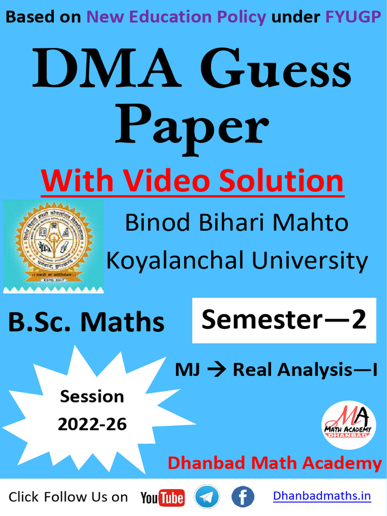 Dhanbad Maths Semester 2 Guide | PDF | Series (Mathematics ...