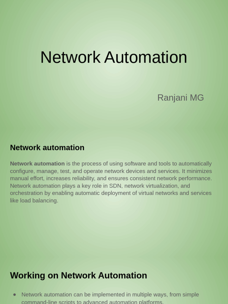 Network Automation: Streamlining Processes | PDF