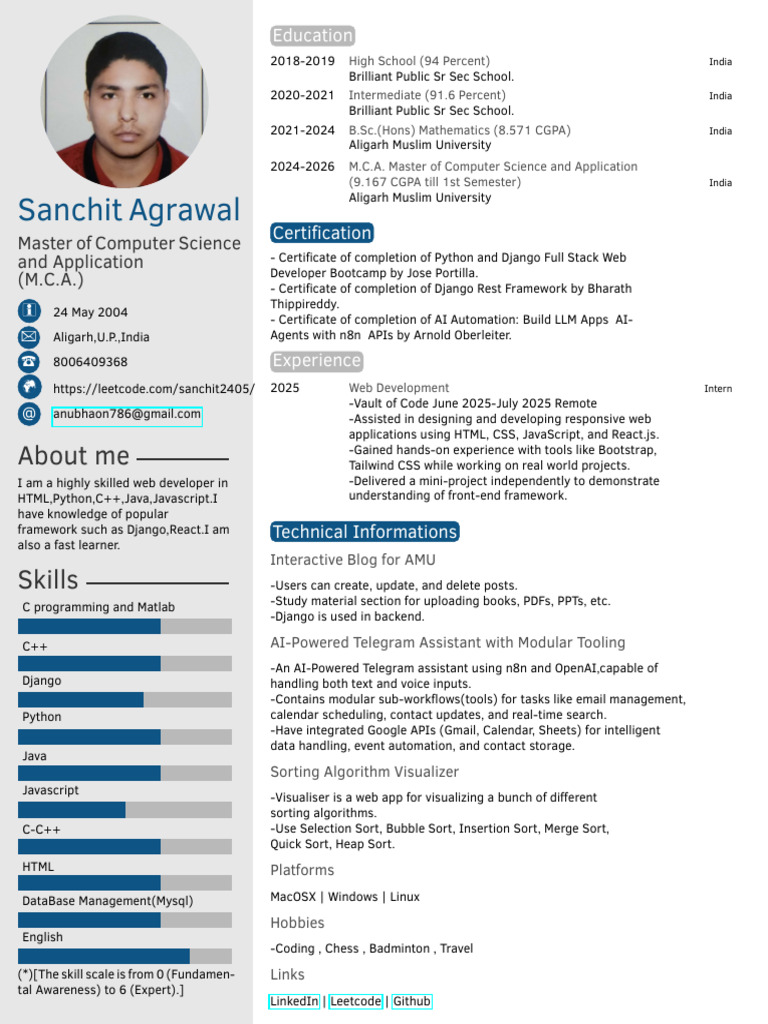Sanchit Agrawal | PDF | Java Script | Information Technology