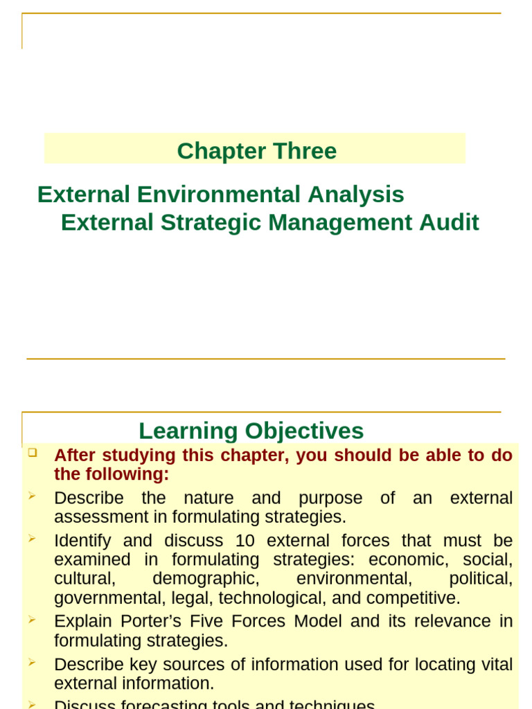 External Environmental Analysis Guide | PDF | Strategic Management ...