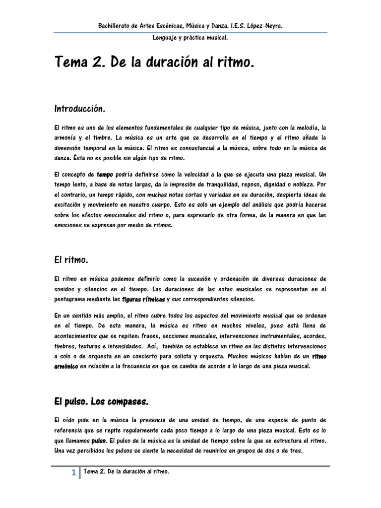 Ritmo y Compases en Música | PDF | Ritmo | Tempo