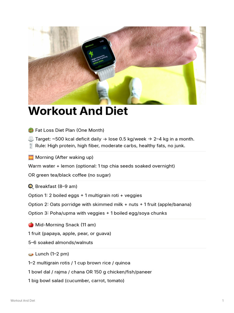 Workout and Diet | PDF