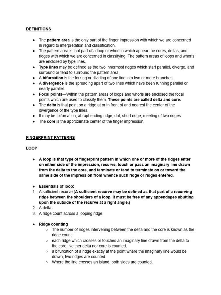 Fingerprint Pattern Classification Guide | PDF | Fingerprint | Forensic ...