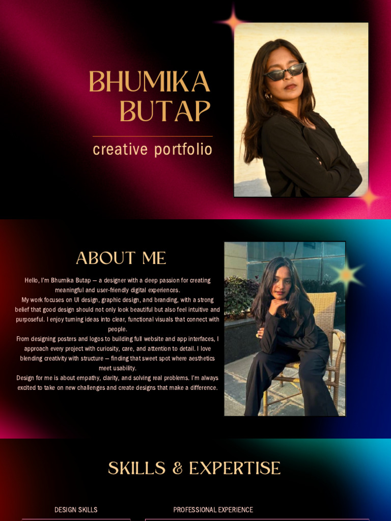 Bhumika Butap's Creative Design Portfolio | PDF | User Interface Design ...