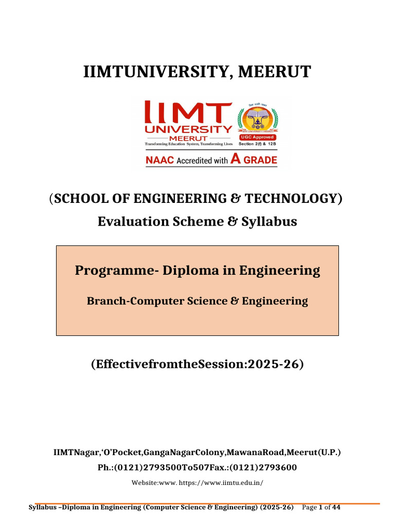 Final Diploma Evaluation Scheme Cse 2025-26 (08.09.2025) | PDF ...