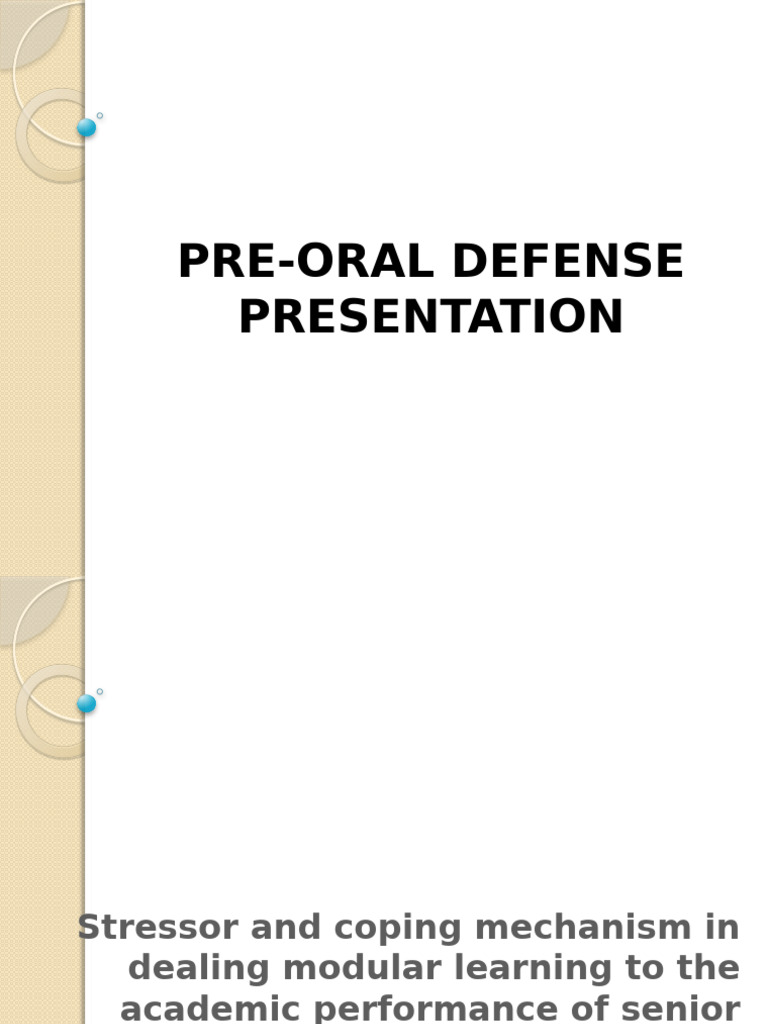 PRE-ORAL-DEFENSE-PRESENTATION (2) | PDF | Stress (Biology) | Learning