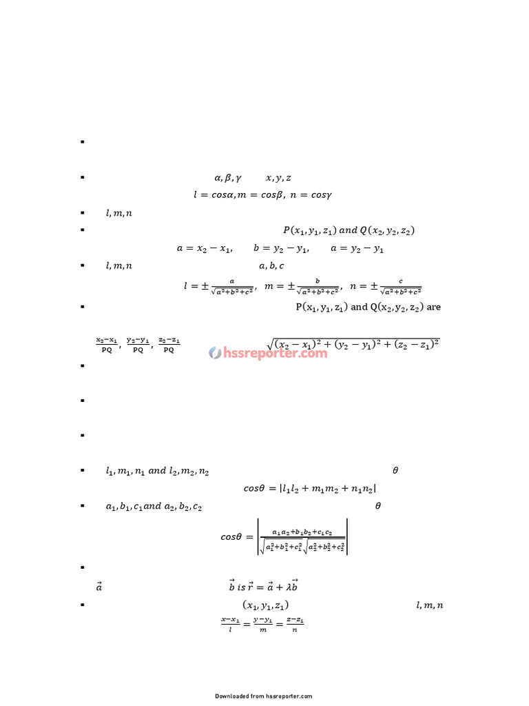 Plus Two Maths Ch-11 Study Notes - Hssreporter - Com | PDF | Line ...